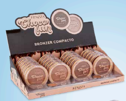 FZ34034 BRONZER COMPACTO CHOCO FUN FENZZA MAKE UP BX/ 24UN