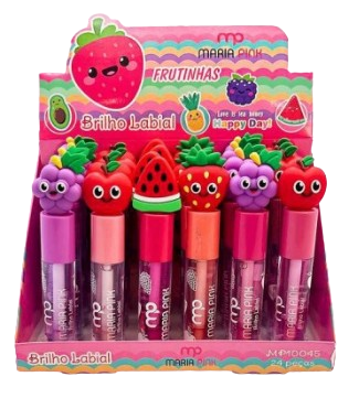 MP10045 BRILHO LABIAL FRUTINHAS MARIA PINK BX/24 UN