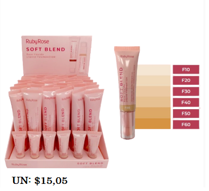 HB-M301-G1 BASE LIQUIDA SOFT BLEND RUBY ROSE BX/ 36UN