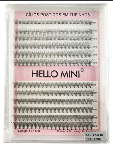 CL1420 CILIOS POSTICOS EM TUFINHO 10P-12P HELLO MINI