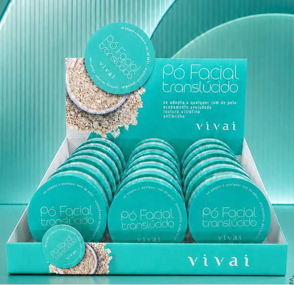 1002.1.1 PO FACIAL TRANSLUCIDO VIVAI BX/ 18UN