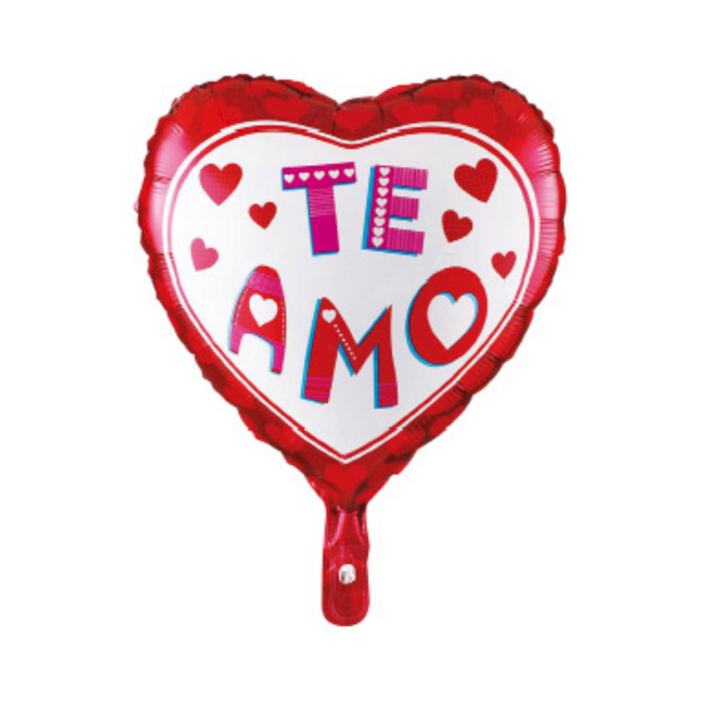 BALAO METALIZADO ESPECIAL 45CM TE AMO VERMELHO/BRANCO