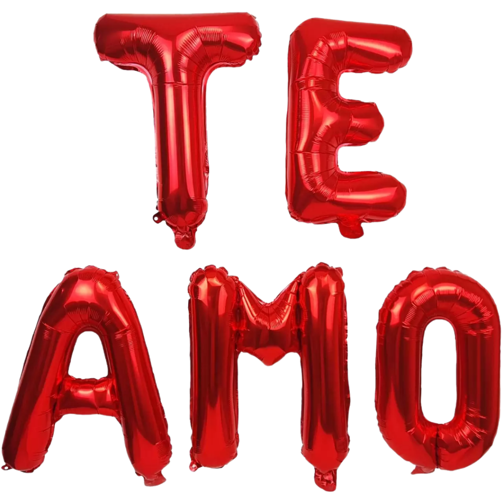 BALAO METALIZADO TE AMO MAIUSCULO 75CM