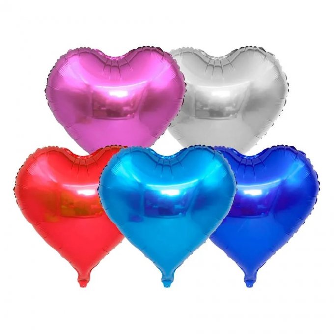 BALAO METALIZADO CORACAO 20CM