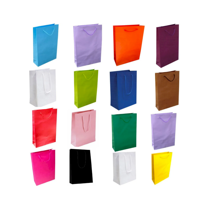 SACOLA DE PAPEL COLOR 16X26