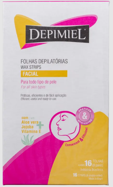 Folhas Prontas Depimiel Facial Aloe Vera e Jojoba com 16 Folhas