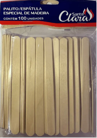 Palito Espátula Madeira Santa Clara com 100 unidades