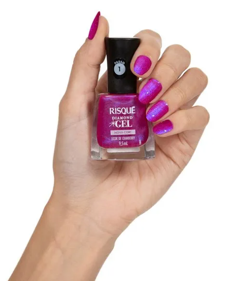 Esmalte Risqué Gel Diamond Licor de Cranberry