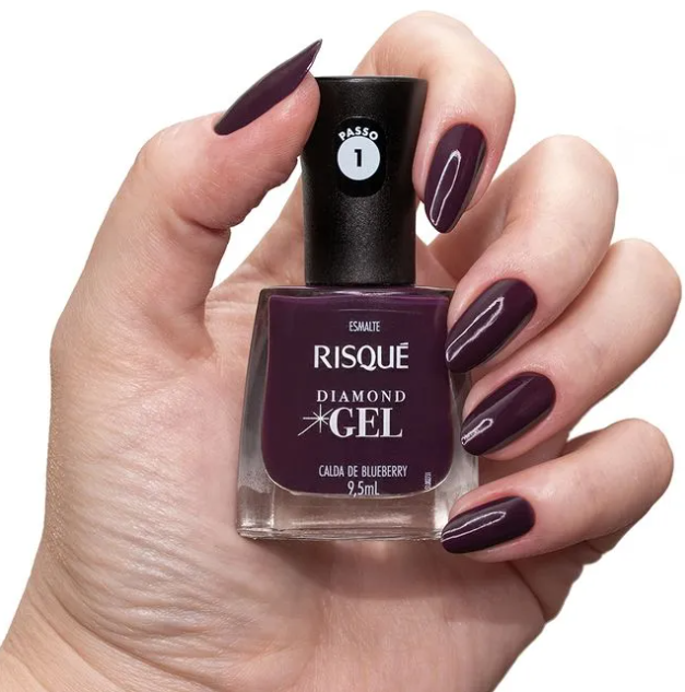 Esmalte Risqué Gel Diamond Calda de Blueberry