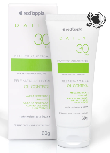 Protetor Solar Facial Red Apple Daily Pele Mista a Oleosa Fps30 60g