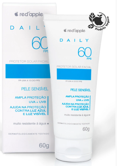 Protetor Solar Facial Red Apple Daily Pele Sensível Fps60 60g