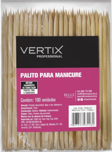 Palito para Manicure Vertix c/100 3228