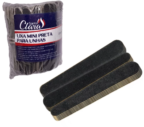 Lixa Preta Mini para Unhas Santa Clara c/100 4131