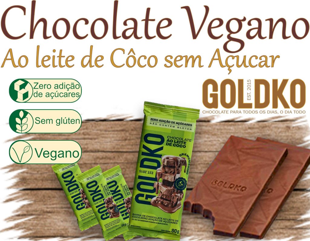 Chocolate Vegano ao leite Goldko