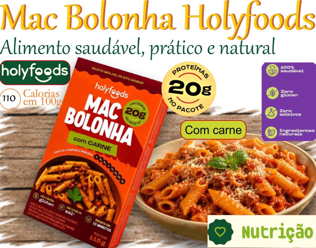Macarrão Bolonha Holyfoods