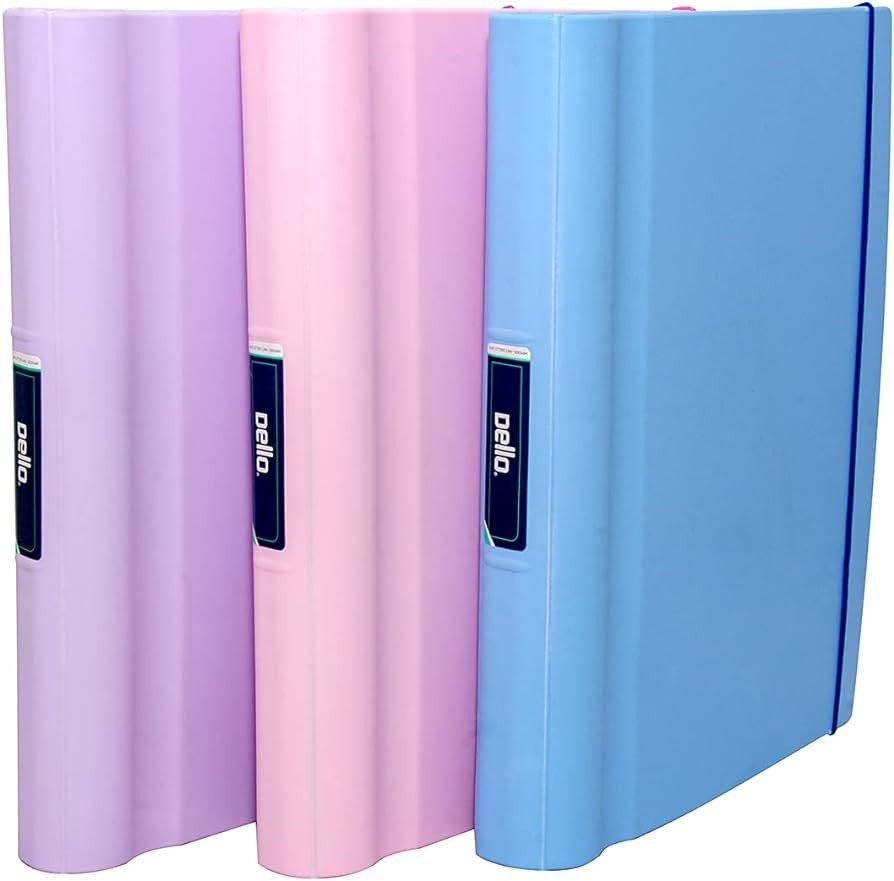 PASTA FICHARIO C/4 ARGOLAS ROSA PASTEL DELLO	