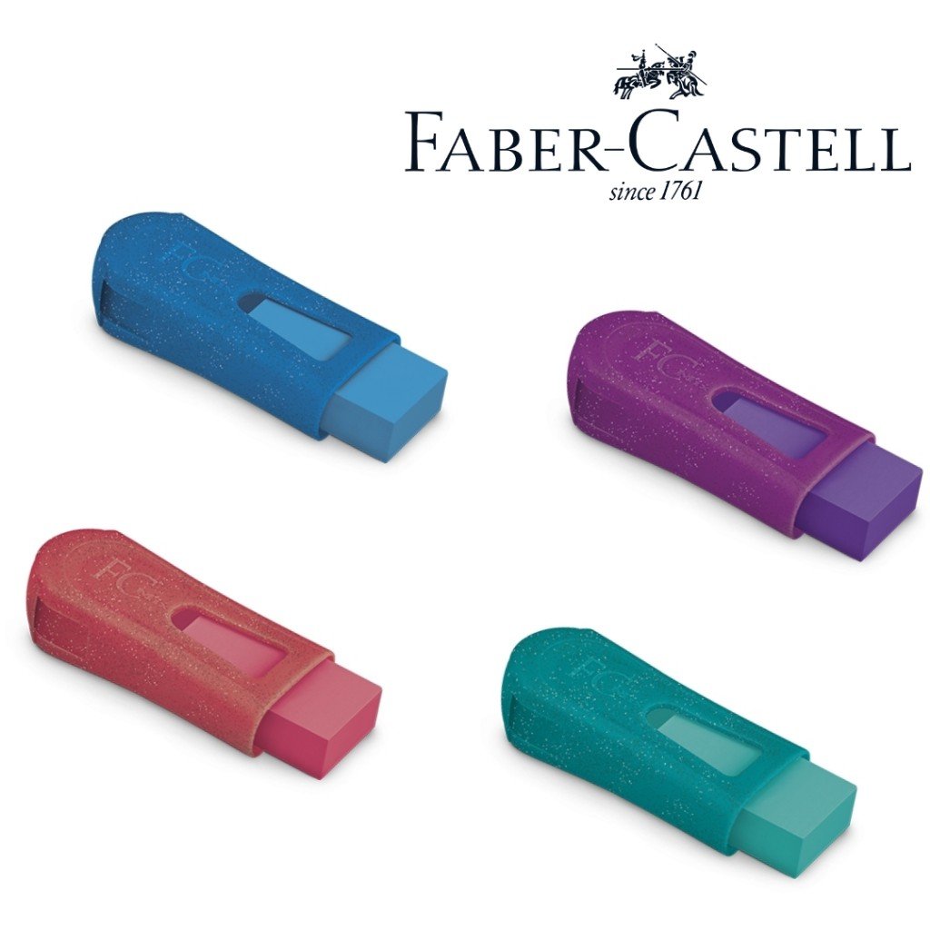 APONTADOR COM BORRACHA FC MIX GLITZ FABER CASTELL	