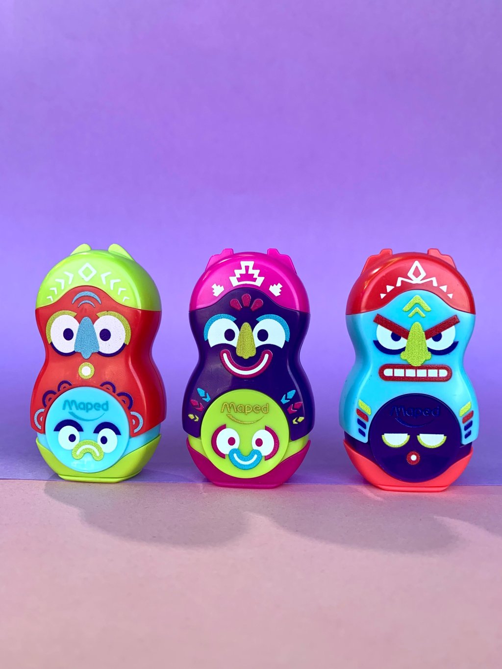 APONTADOR COM BORRACHA LOOPY TOTEM 1 FURO CORES MAPED	