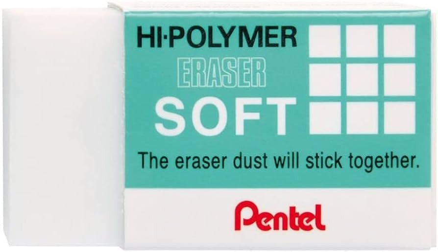 BORRACHA ERASER SOFT HI-POLYMER GRANDE PENTEL	