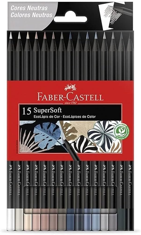 ECOLÁPIS SUPERSOFT 15 CORES NEUTRAS FABER CASTELL	