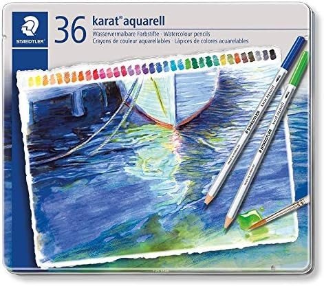 ESTOJO DE METAL LAPIS DE COR KARAT AQUARELAVEL C/24 CORES STAEDTLER	