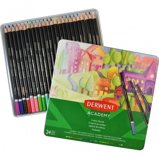 LAPIS DE COR 24 CORES ACADEMY LATA DERWENT	