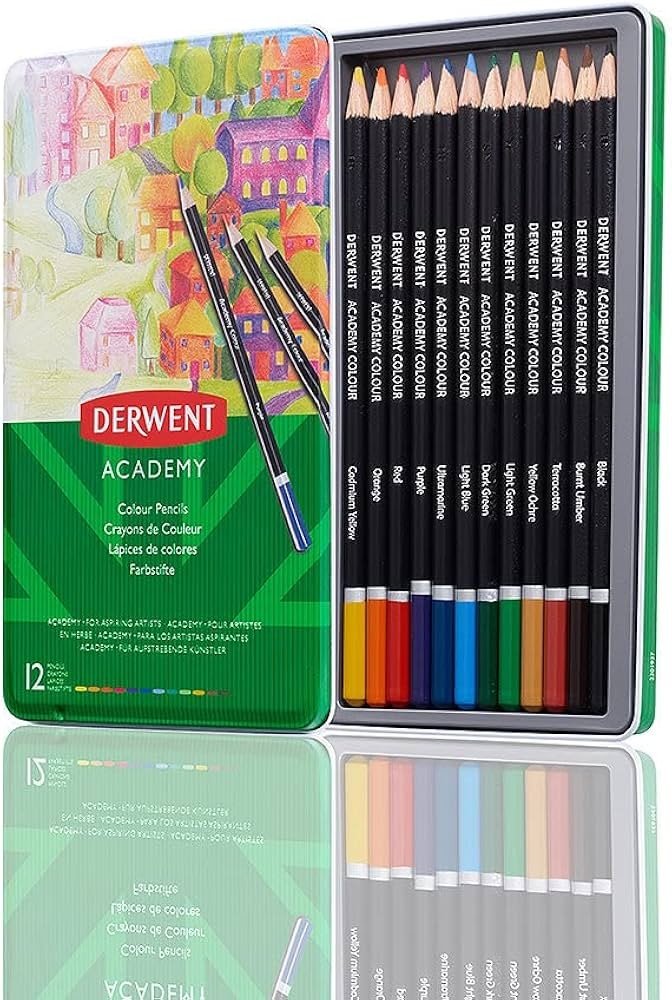 LAPIS DE COR 12 CORES ACADEMY LATA DERWENT	