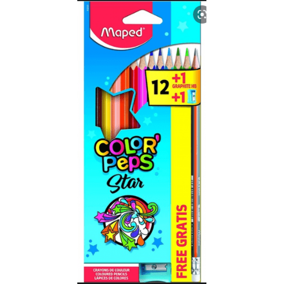 LAPIS DE COR COLORPEPS STAR 12 CORES MAPED	