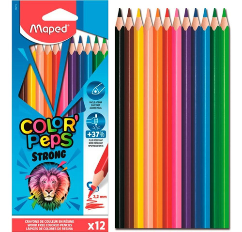 LAPIS DE COR COLORPEPS STRONG JUMBO 12 CORES MAPED	