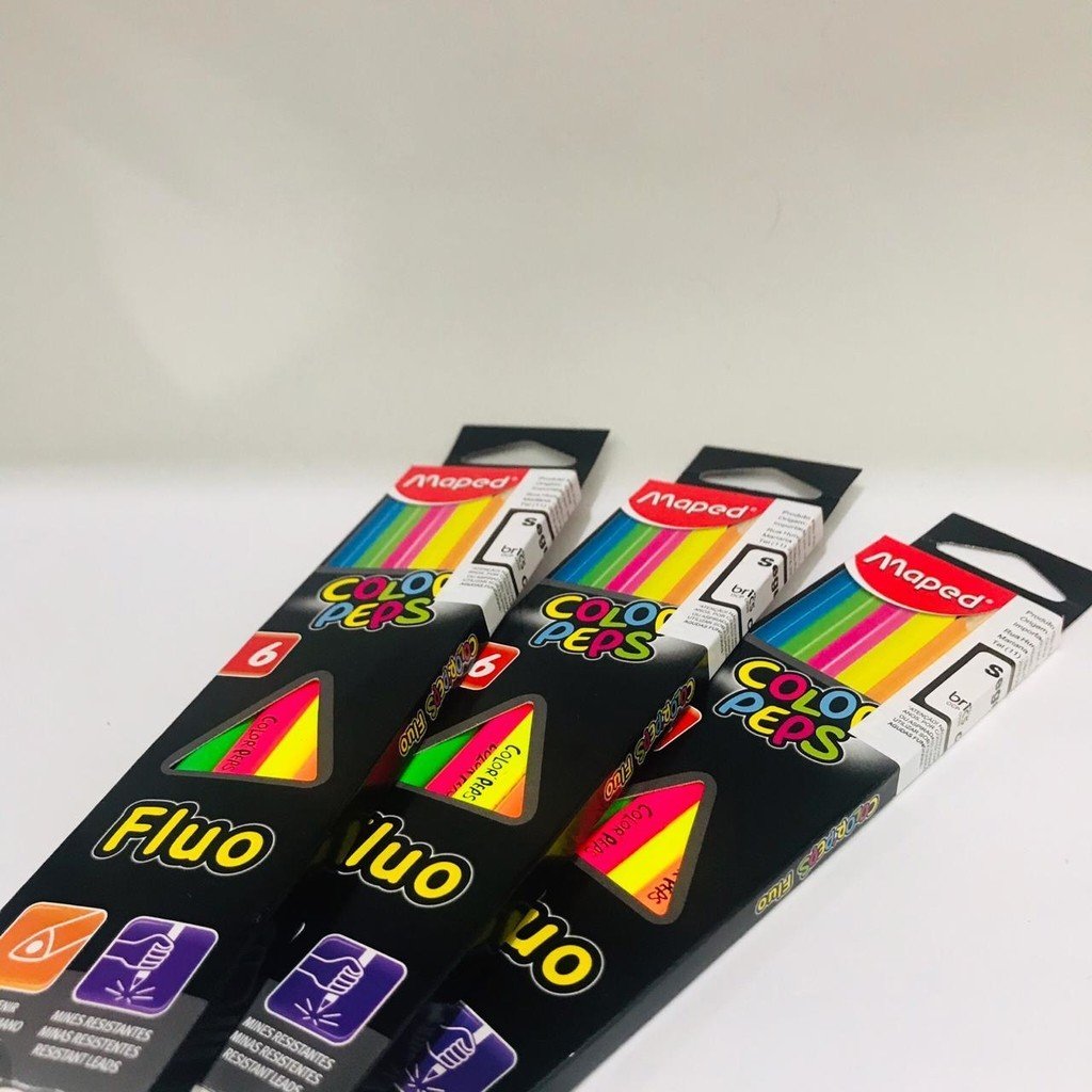 LAPIS DE COR FLUOR C/6 CORES COLOR PEPS MAPED	