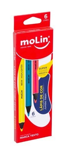 LAPIS DE COR JUMBO MARCA TEXTO NEON MOLIN	
