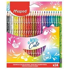 LAPIS DE COR MINI CUTE 24 CORES MAPED	