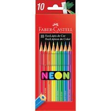 LAPIS DE COR NEON 10 CORES FABER CASTELL	