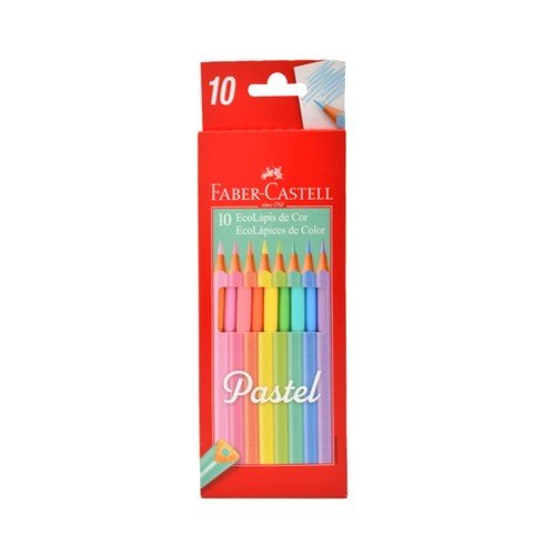 LAPIS DE COR PASTEL 10 CORES FABER CASTELL	