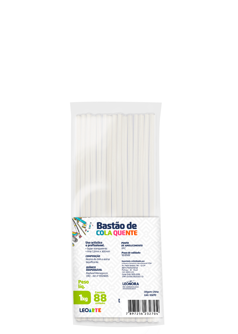 COLA QUENTE BASTAO SILICONE FINA PCT/1 KILO LEOARTE	