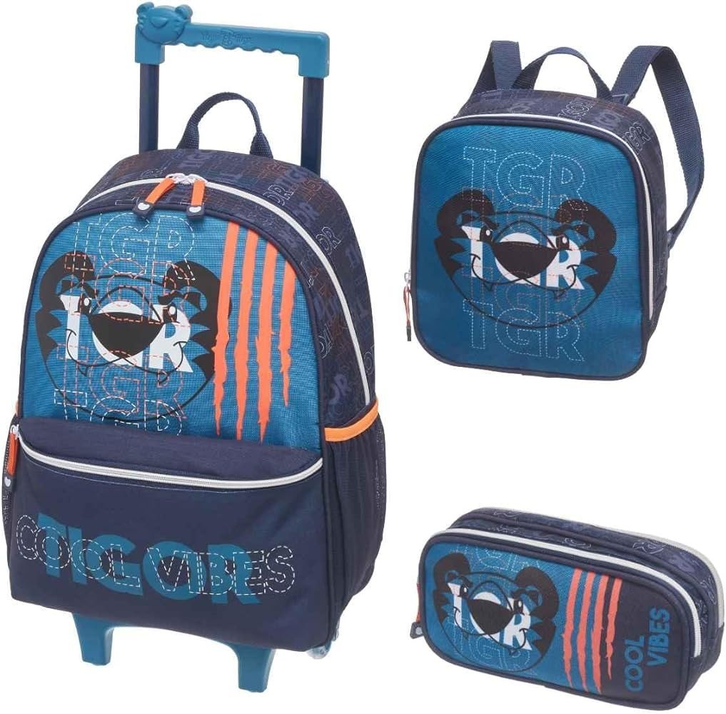 	MOCHILA C/RODINHAS & LANCHEIRA TIGOR T. TIGRE PACIFIC