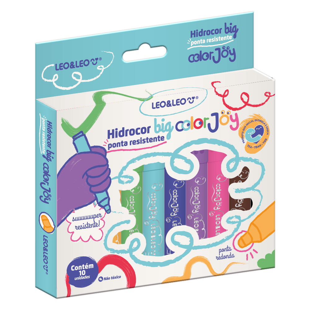 HIDROCOR BIG PONTA QUE NAO AFUNDA COLORJOY LEO&LEO	