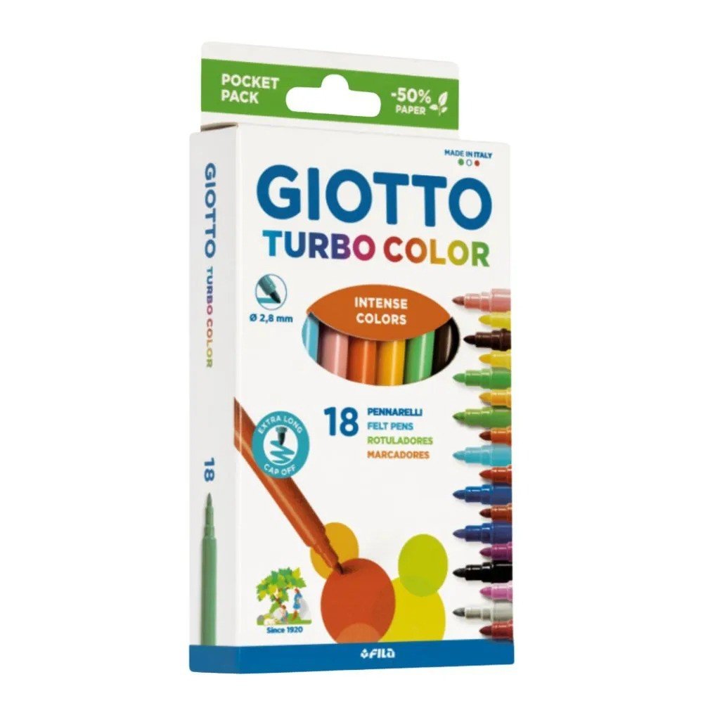 HIDROCOR GIOTTO TURBO COLOR ESTOJO 18 CORES GIOTTO	