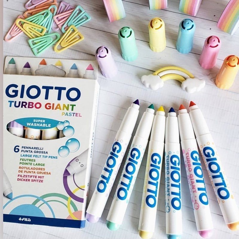 HIDROCOR GIOTTO TURBO GIANT PASTEL 6 CORES GIOTTO	