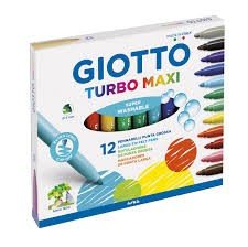 HIDROCOR GIOTTO TURBO MAXI ESTOJO 12 CORES GIOTTO	