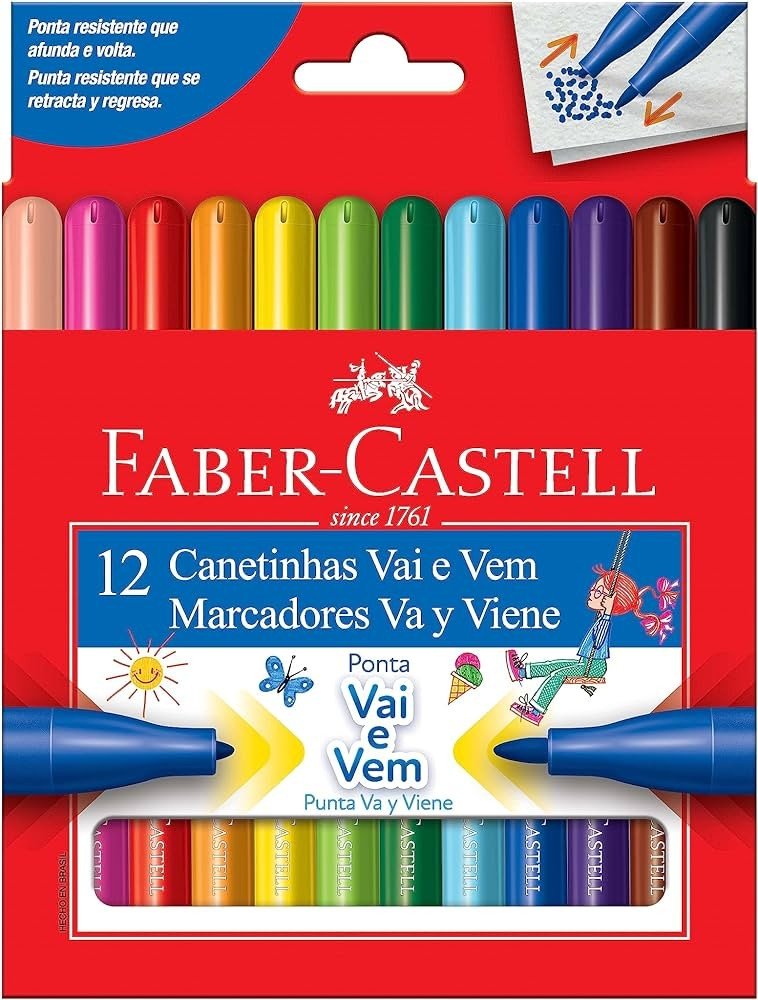 HIDROCOR VAI E VEM 12 CORES FABER CASTELL	
