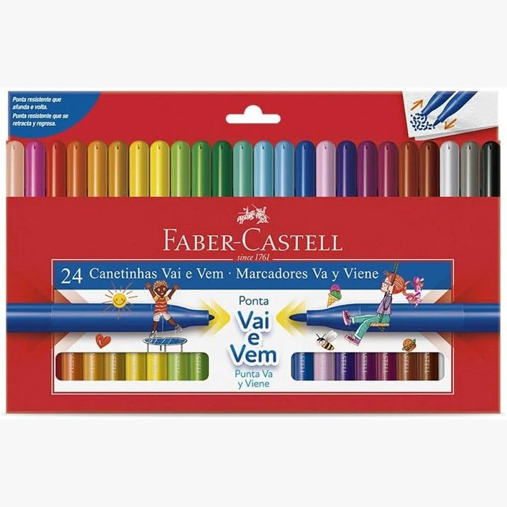 HIDROCOR VAI E VEM 24 CORES FABER CASTELL	