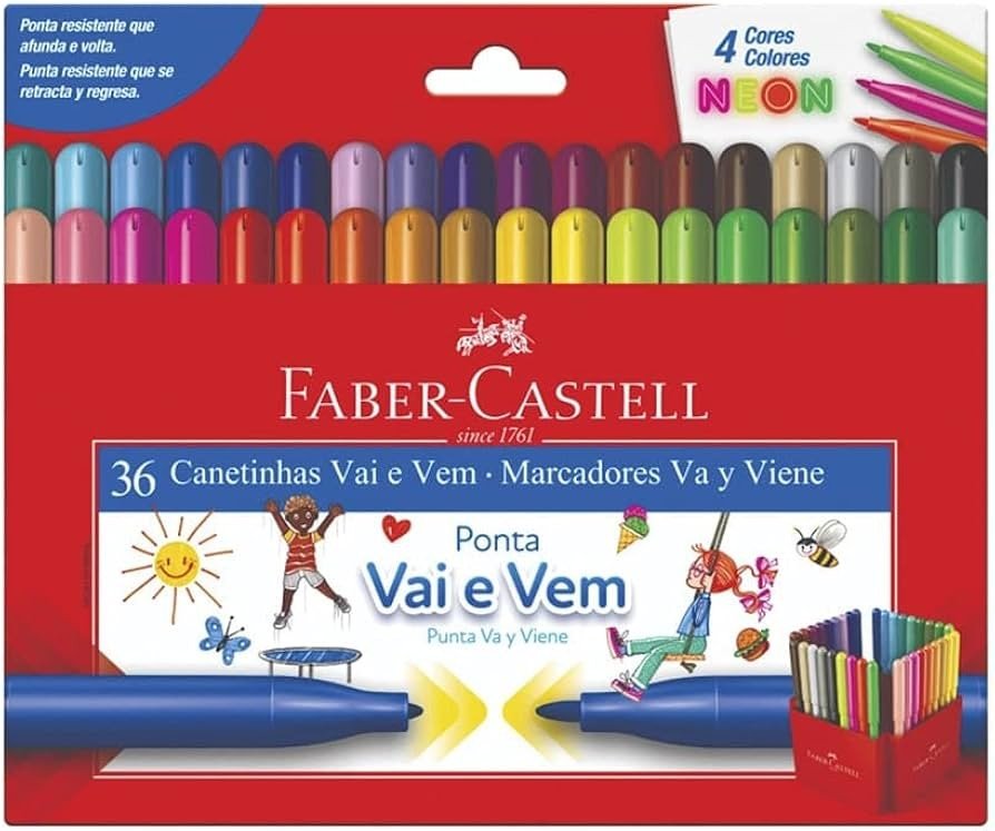 HIDROCOR VAI E VEM 36 CORES FABER CASTELL	
