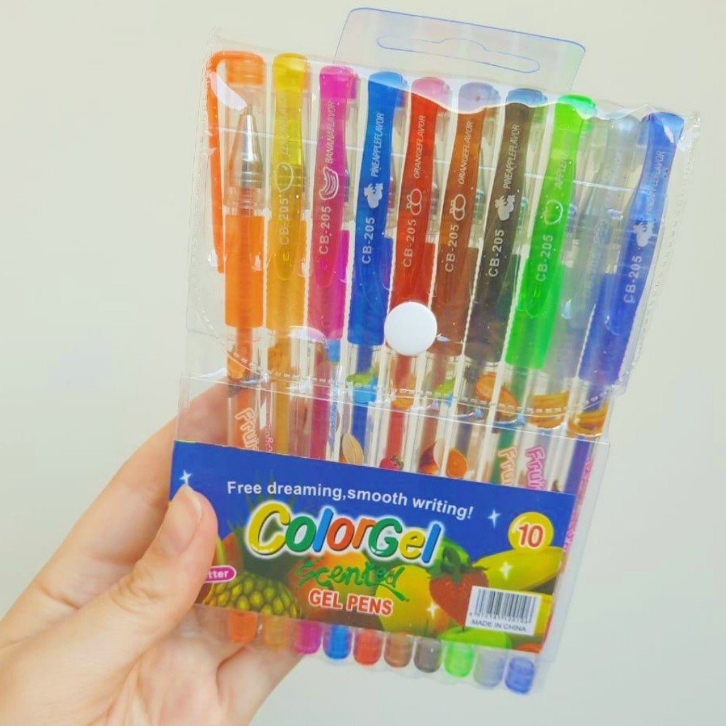 CANETA COLOR GEL FRUTAS 10 CORES JESUS	