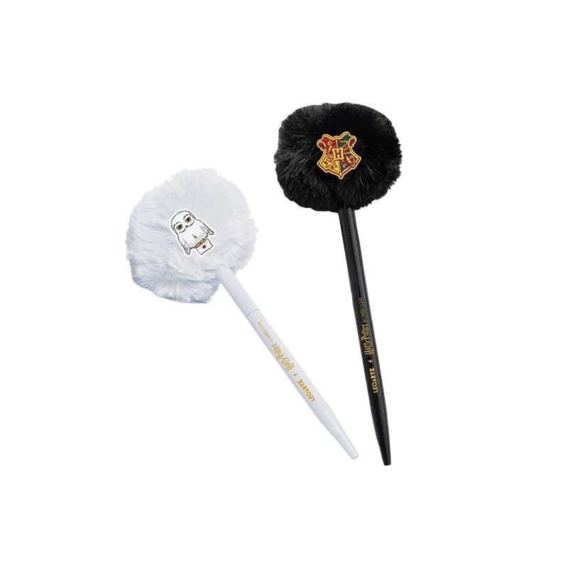 CANETA CORPO METAL POMPOM COM APLIQUE HARRY POTTER LEOARTE	