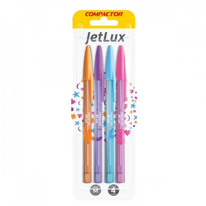 CANETA ESFEROGRAFICA JET LUX C/4 COMPACTOR	