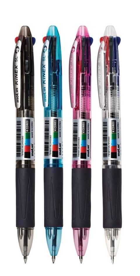 CANETA ESFEROGRAFICA RETRATIL 4 CORES MOLIN	