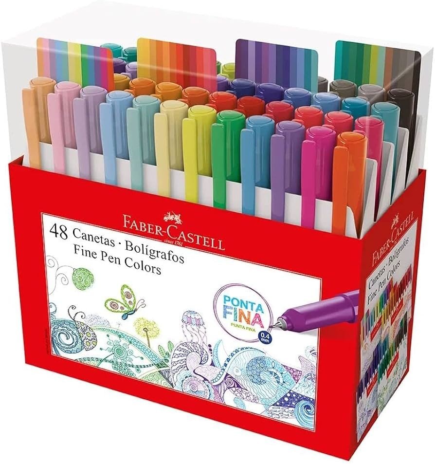 CANETA FINE PEN COLORS 48 CORES FABER CASTELL	