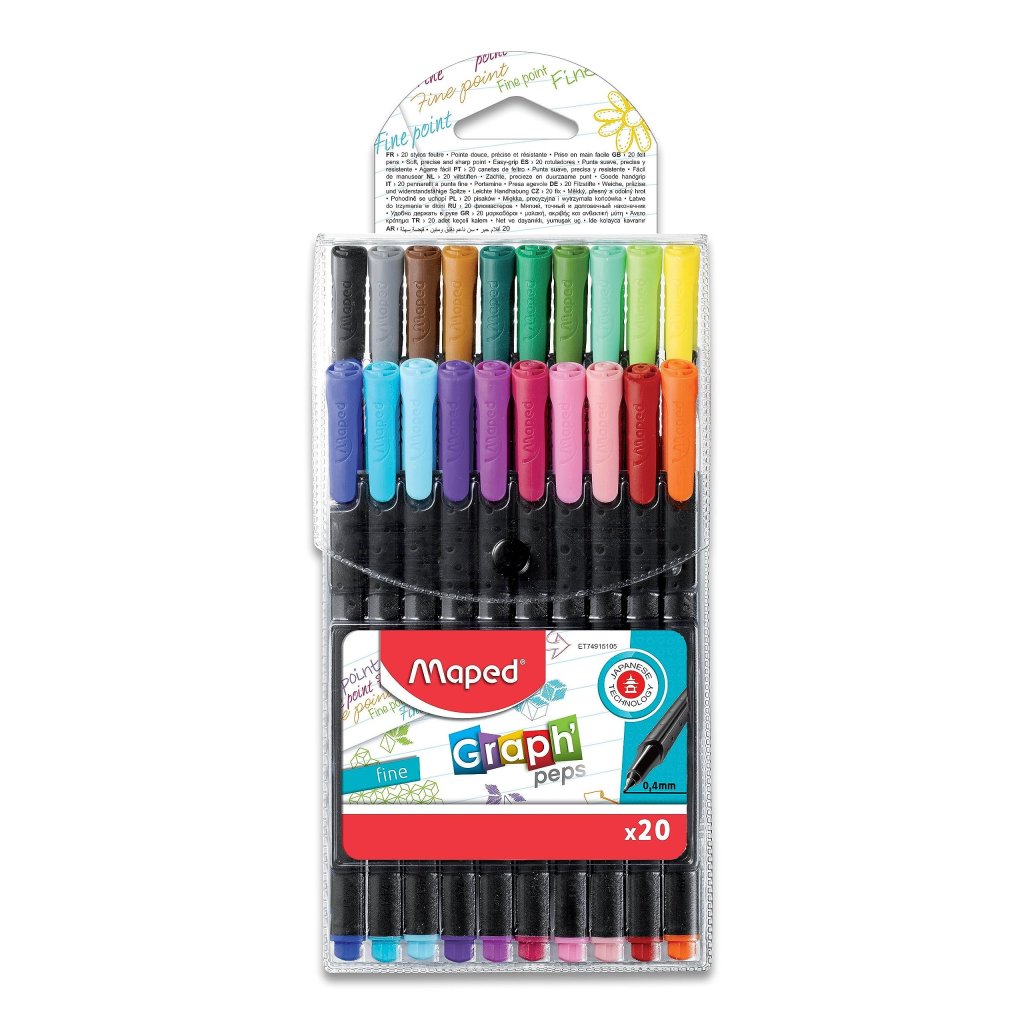 CANETA FINELINER GRAPF PEPS MAPED 0.4 C/20UN	