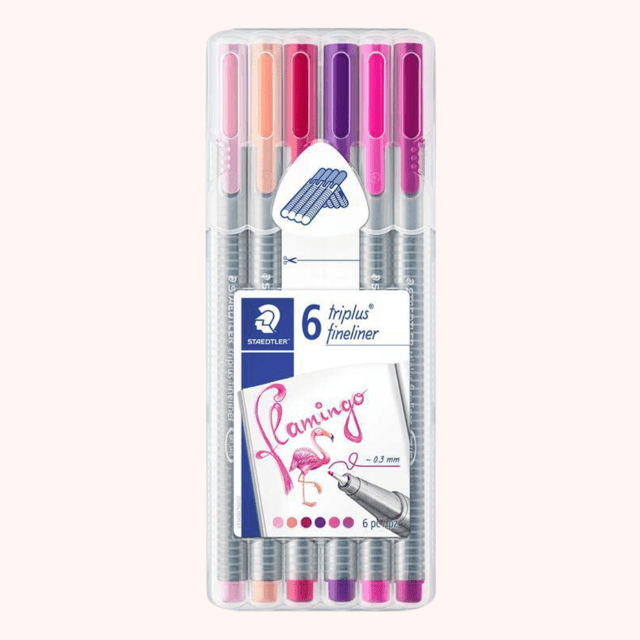 CANETA FINELINER TRIPLUS FLAMINGO 6 CORES STAEDTLER	